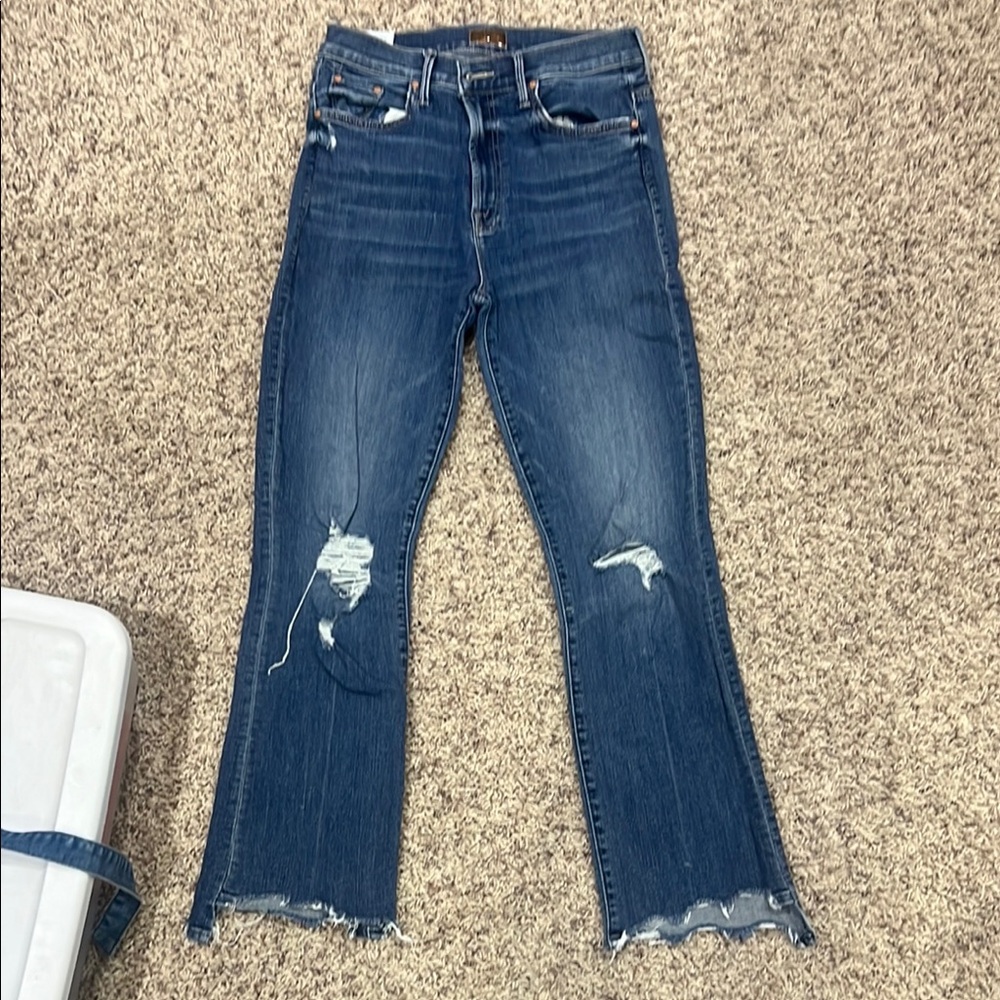 MOTHER Distressed ankle jeans